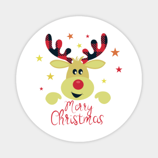 Merry christmas Cut-up deer. Magnet